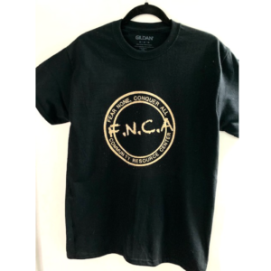 Black T-Shirt with Gold FNCA Logo